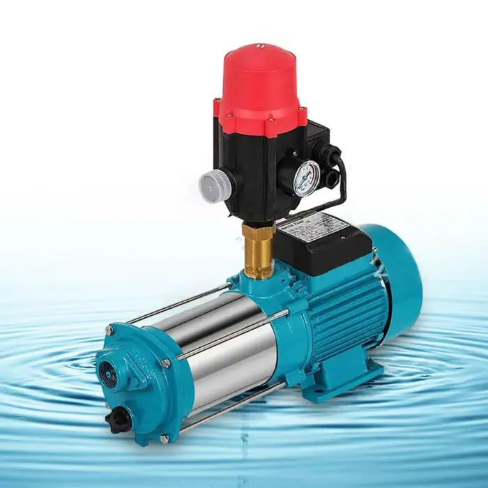 Kreiselpumpe mit Druckschalter und Manometer 4000 l/h, selbstansaugend, 1300 W, Edelstahl