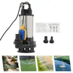Tauchpumpe, 36000 l/h, Abwasser, schmutzige Abflusswasserpumpe mit Schwimmerschalter, Sumpf, 2 PS, industrieller Tauchpumpe aus Edelstahl – Bild 3