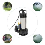 Tauchpumpe, 36000 l/h, Abwasser, schmutzige Abflusswasserpumpe mit Schwimmerschalter, Sumpf, 2 PS, industrieller Tauchpumpe aus Edelstahl – Bild 2