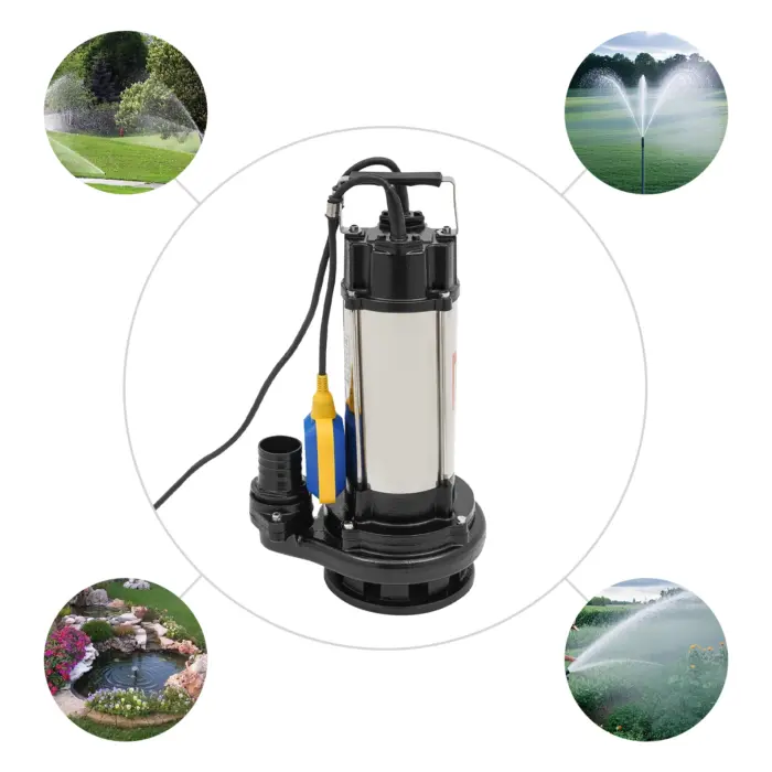 Tauchpumpe, 36000 l/h, Abwasser, schmutzige Abflusswasserpumpe mit Schwimmerschalter, Sumpf, 2 PS, industrieller Tauchpumpe aus Edelstahl – Bild 2