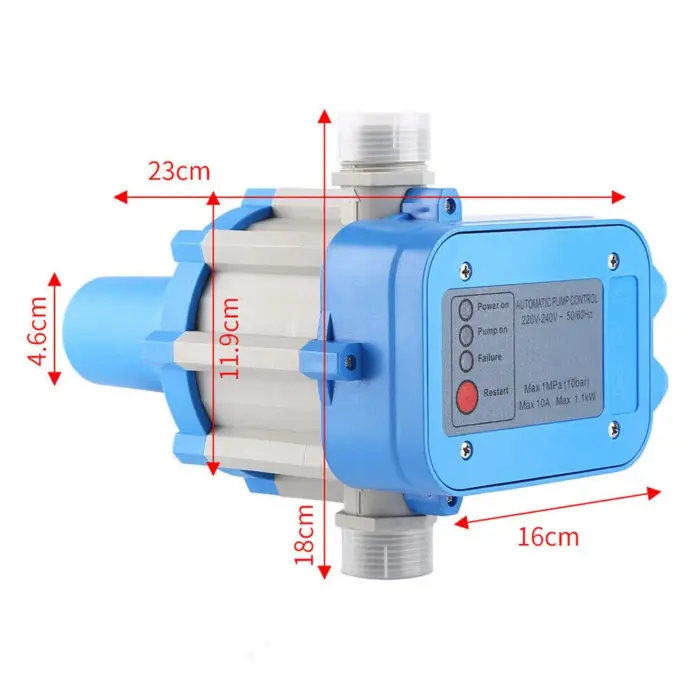 Automatischer Pumpenregler 1,1 kW 10 Bar Trockenlaufschutz für Wassersysteme 220 V – Bild 3