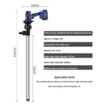 21-V-Kraftstofftransferpumpe, tragbare Lithiumbatterie, eingesetzte Fasspumpe, 3200 W Diesel, Kerosin, elektrische Ölpumpe, Kraftstoffspender – Bild 6