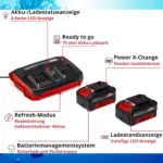 Einhell Power X-Change Kit: 2x4,0Ah + Twincharger – Bild 2